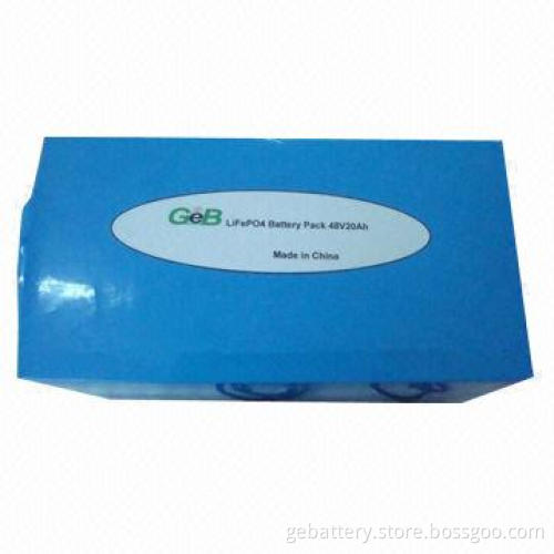 48V 20Ah LiFePO4 Battery Pack for E-scooter with 40A Maximum Discharge Current